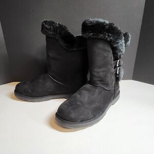 Cozy Black Faux Fur Winter Boots